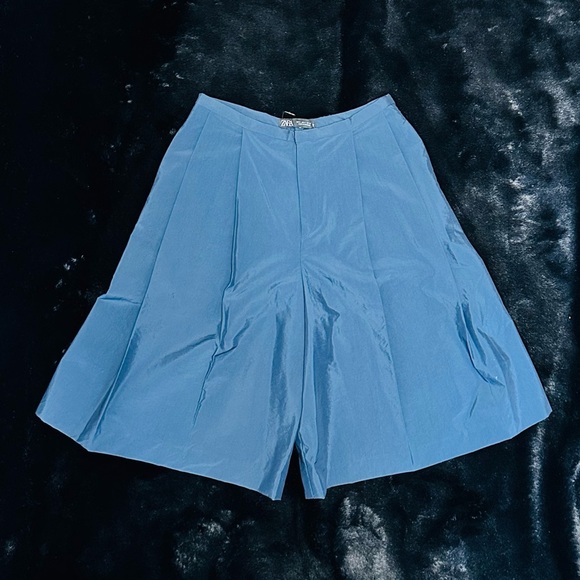 Zara Pants - ZARA Ballon Navy Pleated Bermuda Shorts